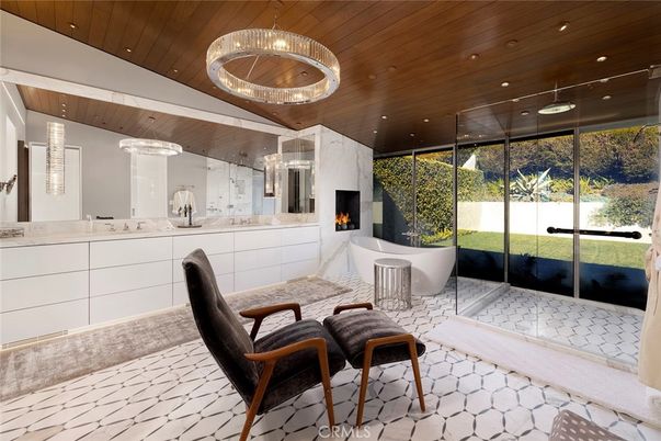 Fireplace, Interior, Pendant Lights, Recessed Lighting, Wooden Ceilings