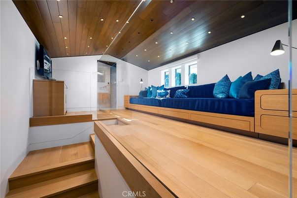 Interior, Living room, Recessed Lighting, Wooden Ceilings, Wood Texture Flooring