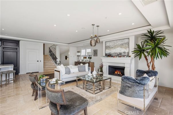Dining room, Fireplace, Interior, Living room, Pendant Lights, Recessed Lighting