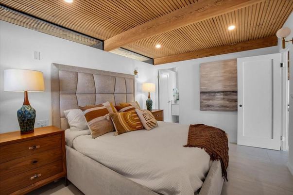 Bedroom, Interior, Recessed Lighting, Wooden Beams, Wooden Ceilings