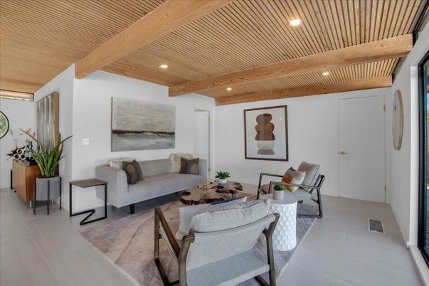 Interior, Living room, Recessed Lighting, Wooden Beams, Wooden Ceilings