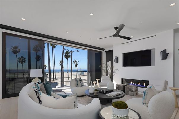 Fireplace, Interior, Living room, Recessed Lighting, Water