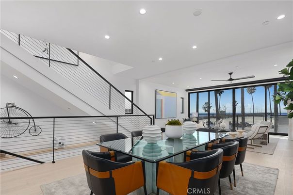 Dining room, Interior, Recessed Lighting, Water, Wood Texture Flooring