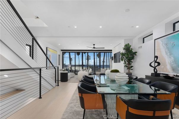 Dining room, Interior, Living room, Recessed Lighting, Wood Texture Flooring