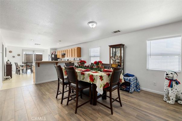 Dining room, Interior, Kitchen, Recessed Lighting, Wood Texture Flooring