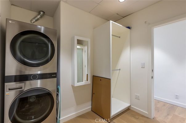 Interior, Recessed Lighting, Utility Closets, Washer, Wood Texture Flooring