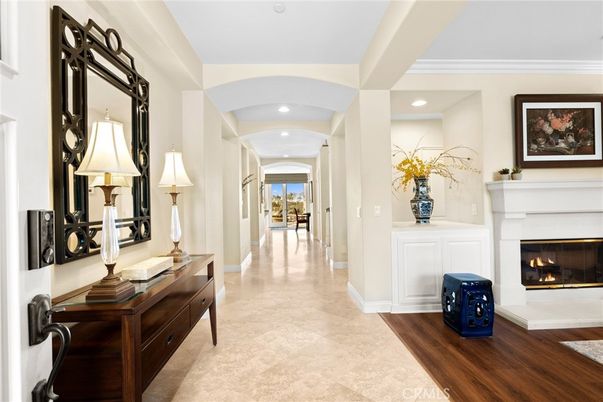 Fireplace, Interior, Recessed Lighting, Wood Texture Flooring