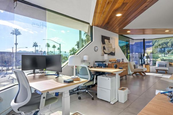 Home Office, Interior, Recessed Lighting, Wooden Ceilings