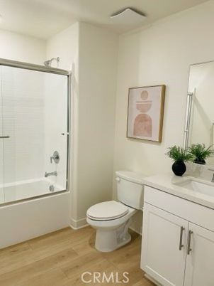 Bathroom, Glass Shower, Interior, Wood Texture Flooring