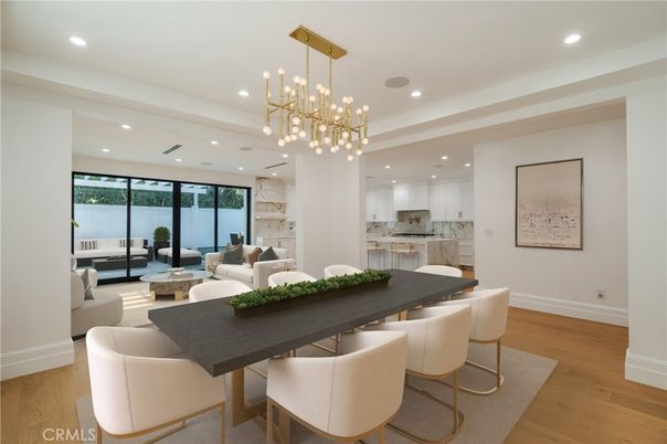 Dining room, Interior, Kitchen, Living room, Pendant Lights, Recessed Lighting, Wood Texture Flooring