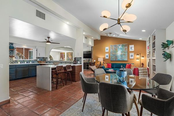 Dining room, Interior, Living room, Pendant Lights, Recessed Lighting