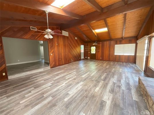Empty room, Interior, Wooden Beams, Wooden Ceilings, Wood Texture Flooring, Wooden Walls