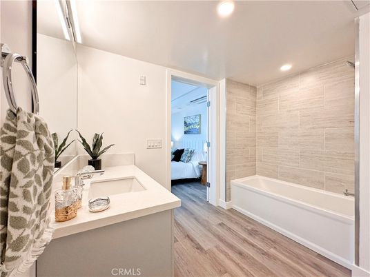 Bathroom, Bedroom, Interior, Recessed Lighting, Wood Texture Flooring