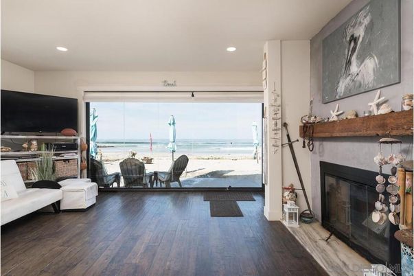 Fireplace, Interior, Recessed Lighting, Water, Wood Texture Flooring