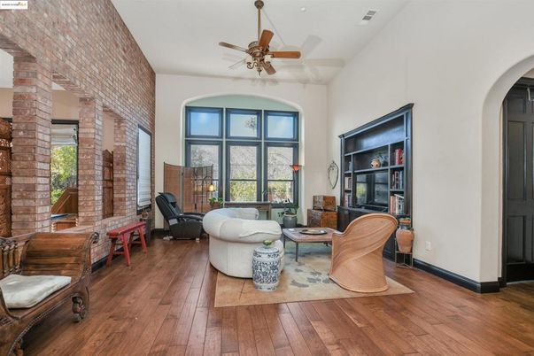 Interior, Living room, Stone Walls, Wood Texture Flooring