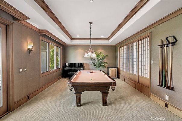 Billiard Table, Game Room, Interior, Pendant Lights, Recessed Lighting