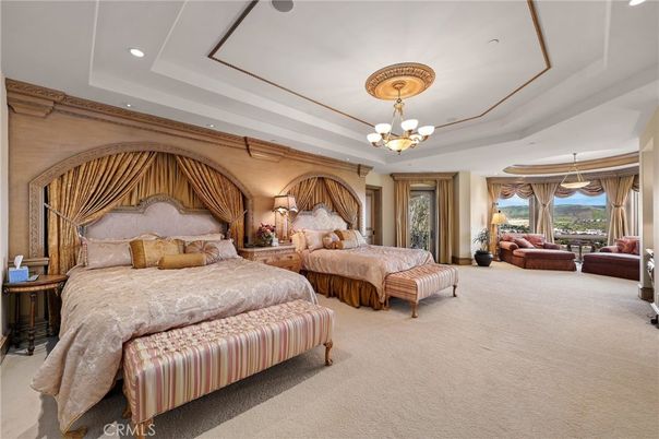 Bedroom, Chandelier, Interior, Recessed Lighting