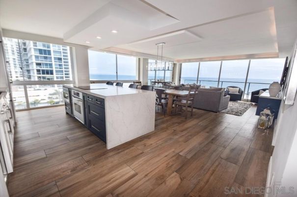 Dining room, Interior, Kitchen, Living room, Pendant Lights, Recessed Lighting, Water, Wood Texture Flooring