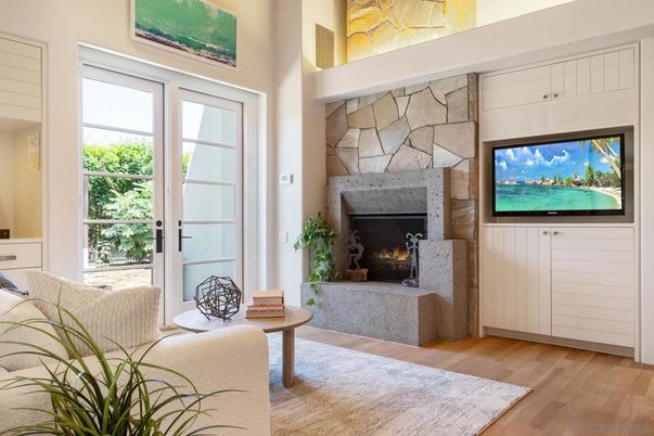 Fireplace, Interior, Stone Walls, Wood Texture Flooring