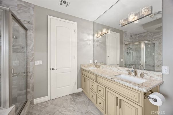 Bathroom, Dual Sink Vanities, Glass Shower, Interior