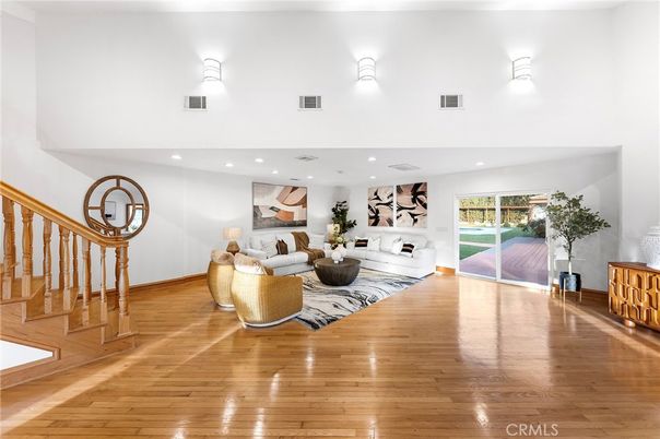 Fireplace, Interior, Recessed Lighting, Wood Texture Flooring