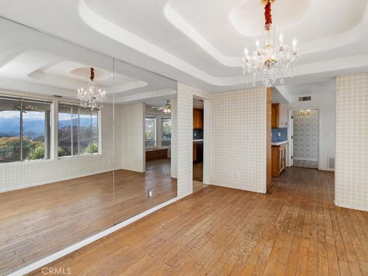 Chandelier, Empty room, Interior, Wood Texture Flooring
