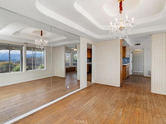 Chandelier, Empty room, Interior, Wood Texture Flooring