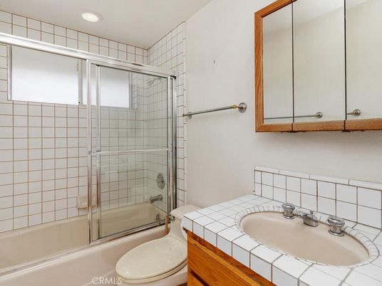 Bathroom, Glass Shower, Interior, Recessed Lighting, Tile Countertops