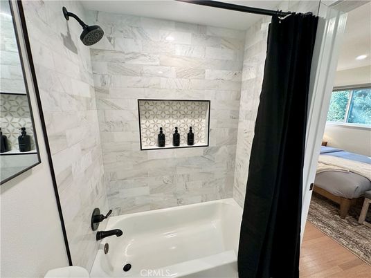 Bathroom, Interior, Marble Walls, Wood Texture Flooring