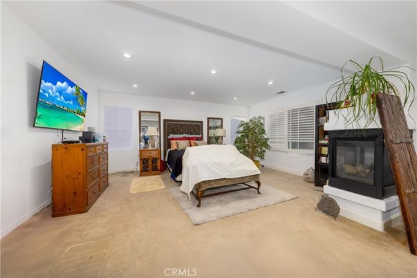 Bedroom, Fireplace, Interior, Recessed Lighting