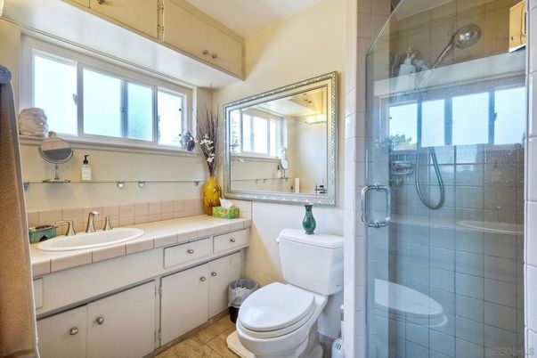 Bathroom, Glass Shower, Interior, Tile Countertops