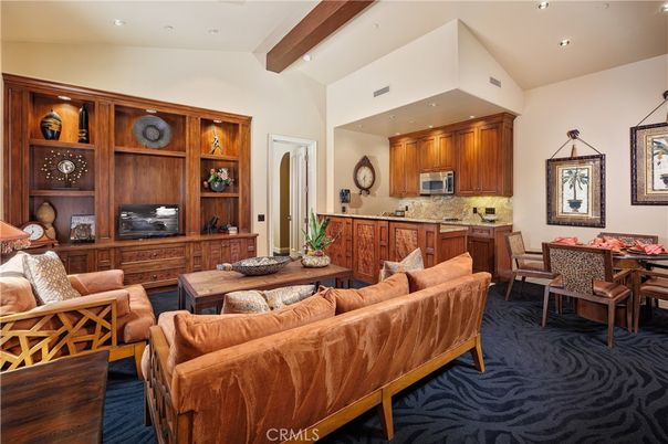 Dining room, Interior, Kitchen, Living room, Recessed Lighting, Wooden Beams