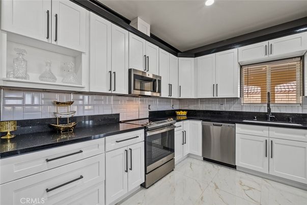 Interior, Kitchen, Marble, Recessed Lighting, Stainless Steel Appliances