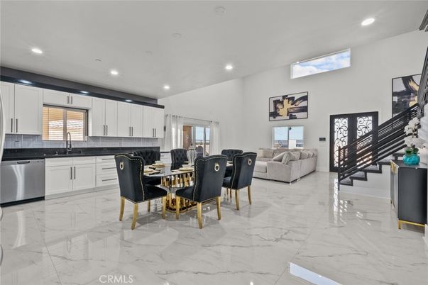 Dining room, Interior, Kitchen, Living room, Marble, Recessed Lighting