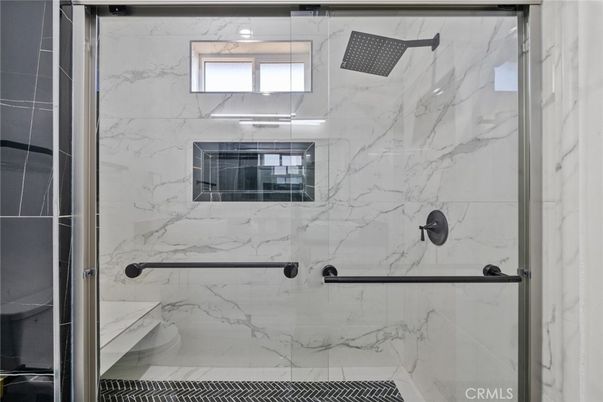Bathroom, Glass Shower, Interior, Marble Walls