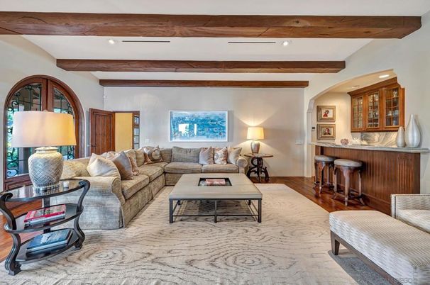 Interior, Living room, Recessed Lighting, Wooden Beams, Wood Texture Flooring