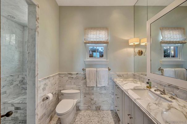 Bathroom, Dual Sink Vanities, Interior, Marble Walls