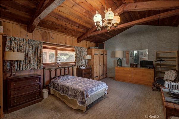 Bedroom, Chandelier, Interior, Wooden Beams, Wooden Ceilings, Wooden Walls