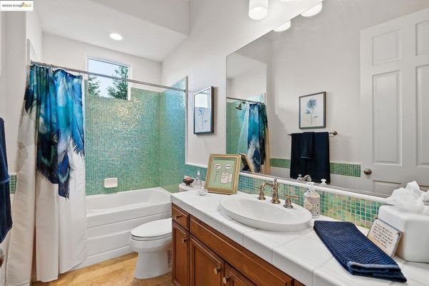 Bathroom, Interior, Recessed Lighting, Tile Countertops