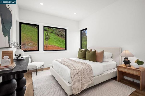 Bedroom, Home Office, Interior, Recessed Lighting, Wood Texture Flooring