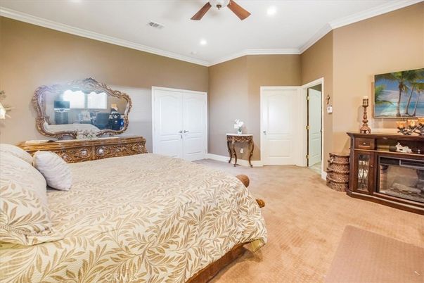 Bedroom, Fireplace, Interior, Recessed Lighting