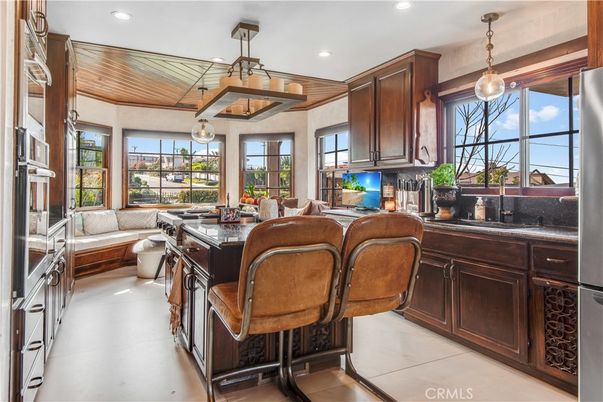 Dining room, Interior, Kitchen, Living room, Pendant Lights, Recessed Lighting, Wooden Ceilings
