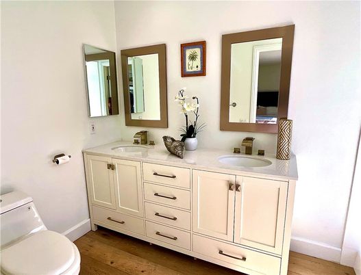 Bathroom, Dual Sink Vanities, Interior, Wood Texture Flooring