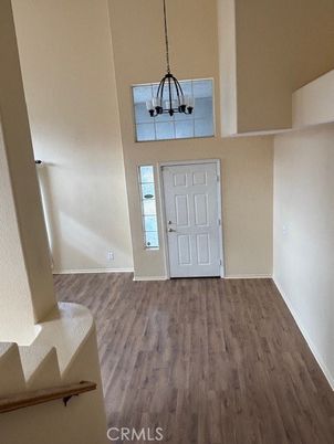 Empty room, Interior, Pendant Lights, Wood Texture Flooring