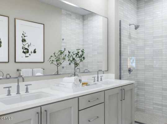 Bathroom, Dual Sink Vanities, Glass Shower, Interior