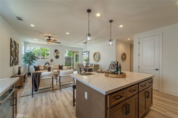 Dining room, Interior, Kitchen, Living room, Pendant Lights, Recessed Lighting, Wood Texture Flooring