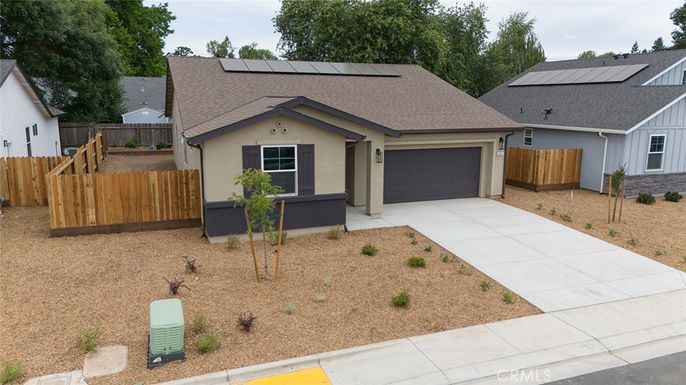 Attached, Exterior, Facade, Solar Panels, Ranch
