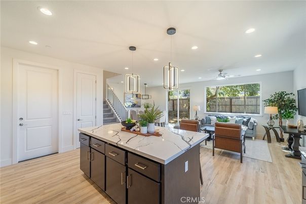 Dining room, Interior, Kitchen, Living room, Pendant Lights, Recessed Lighting, Wood Texture Flooring