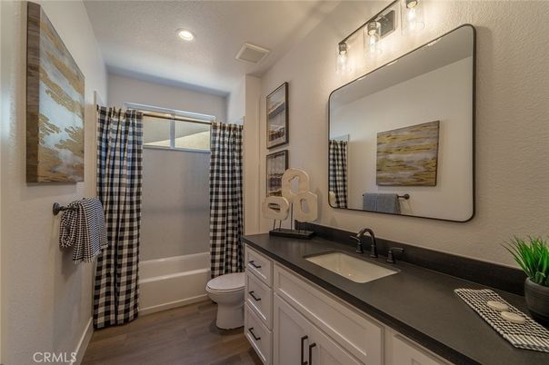 Bathroom, Interior, Recessed Lighting, Wood Texture Flooring