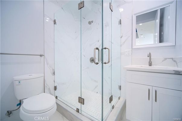 Bathroom, Glass Shower, Interior, Marble Walls